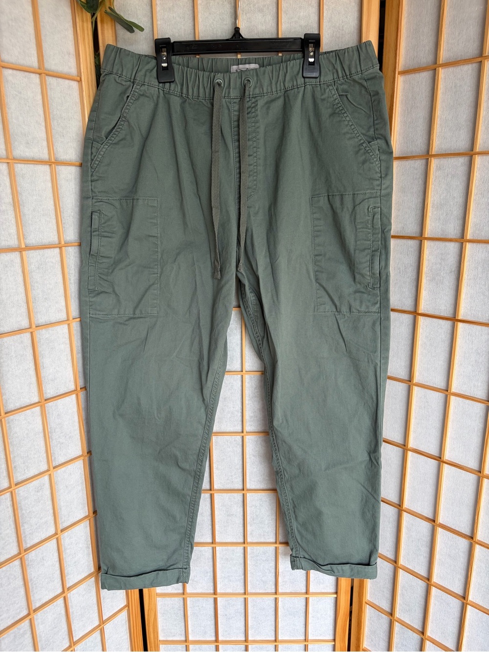 Women’s Olive Green Drawstring Cargo Joggers